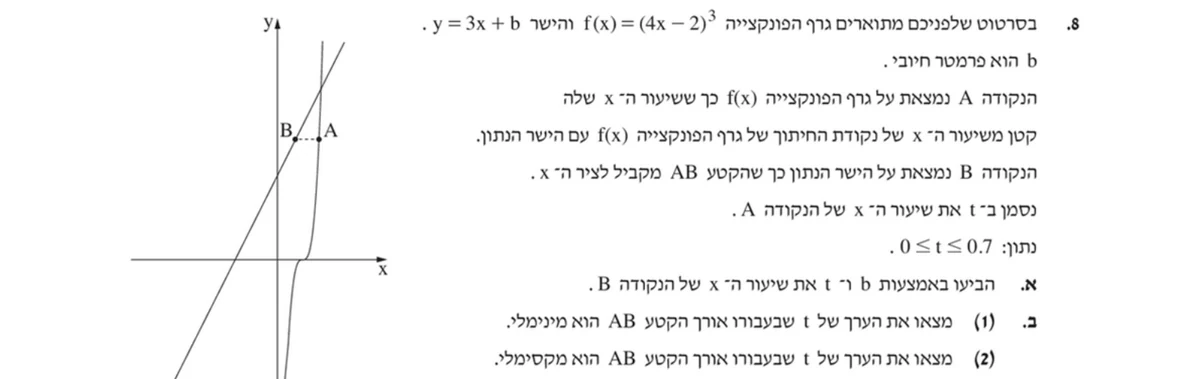שאלה 8 כפי שהיא מופיעה בשאלון